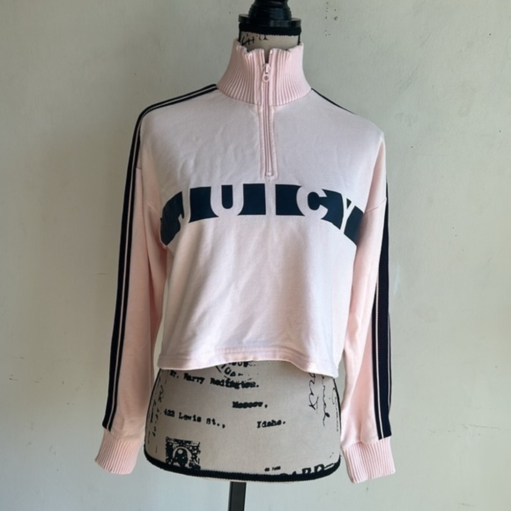 Y2K Juicy by Juicy Couture Rose Pink Pullover Crop Sweatshirt